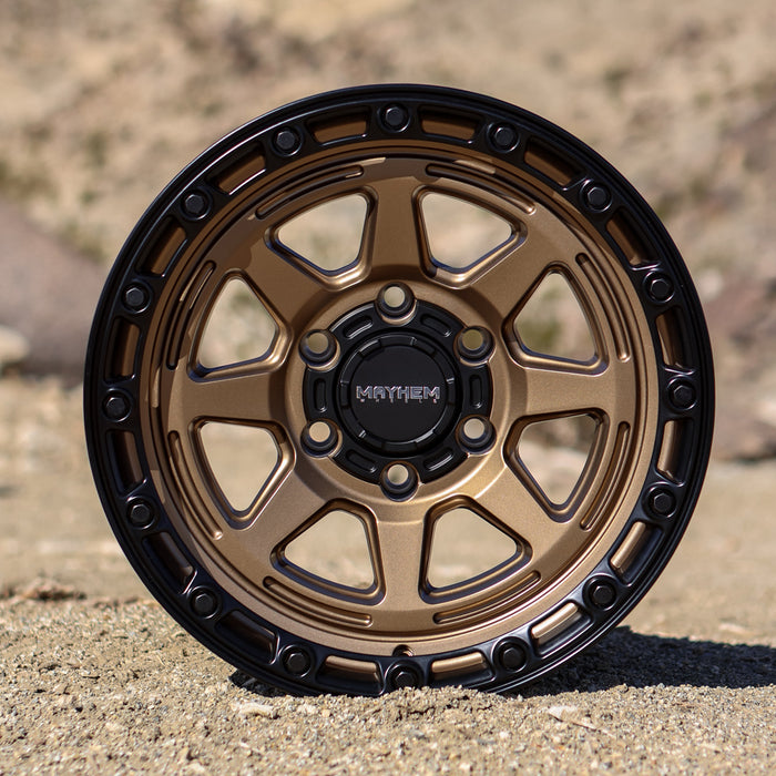 (Set of 4) Mayhem 8306 Ridgeline 17x8.5 6x5.5" -6mm Bronze Wheels Rims 17" Inch