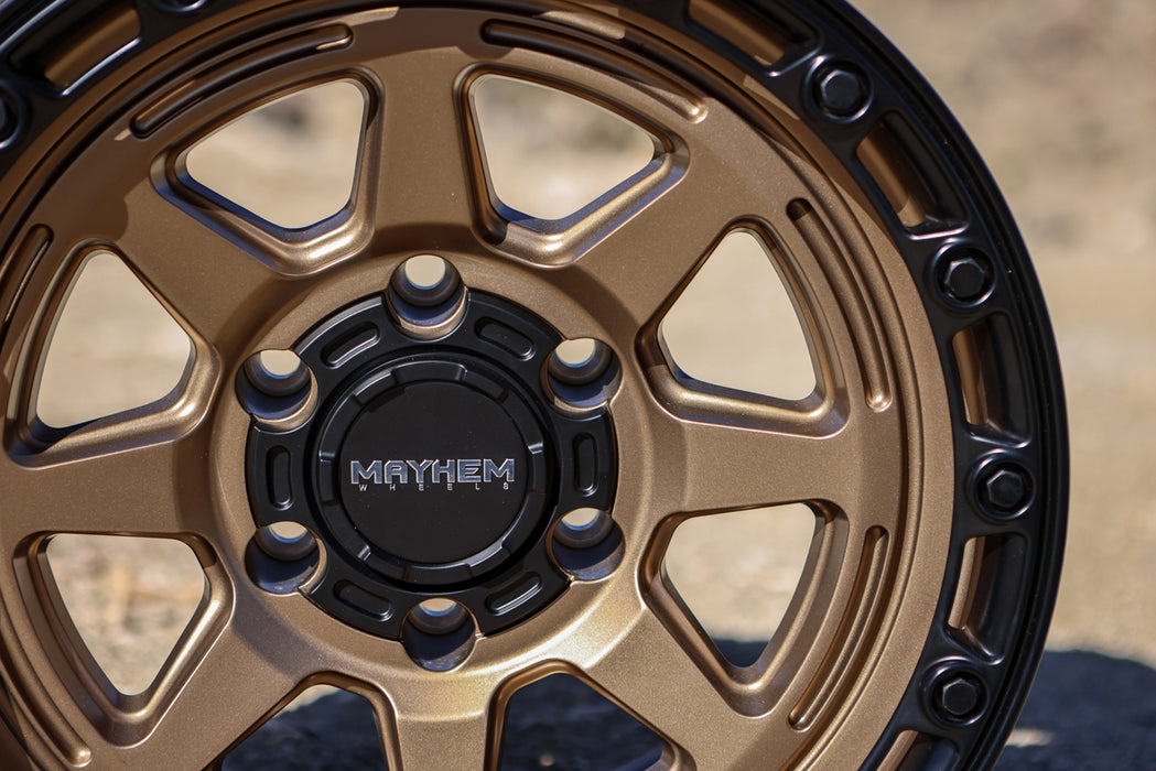 (Set of 4) Mayhem 8306 Ridgeline 17x8.5 6x135 -6mm Bronze Wheels Rims 17" Inch