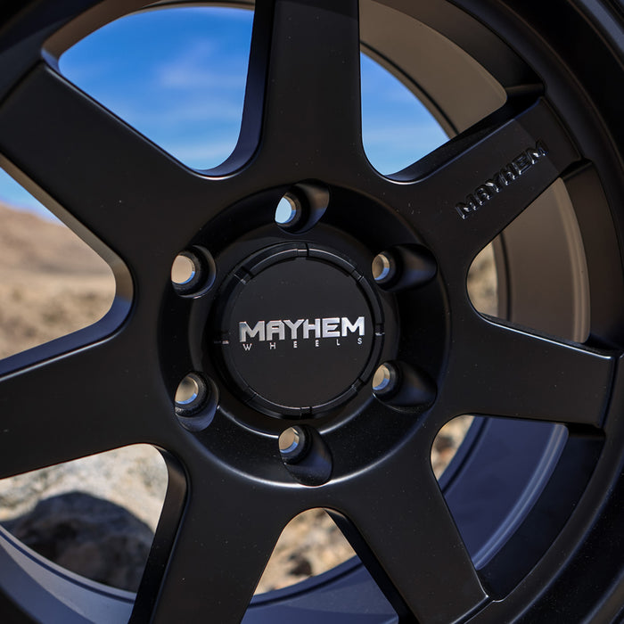 (Set of 4) Mayhem 8307 Convoy 17x9 5x5" -6mm Matte Black Wheels Rims 17" Inch