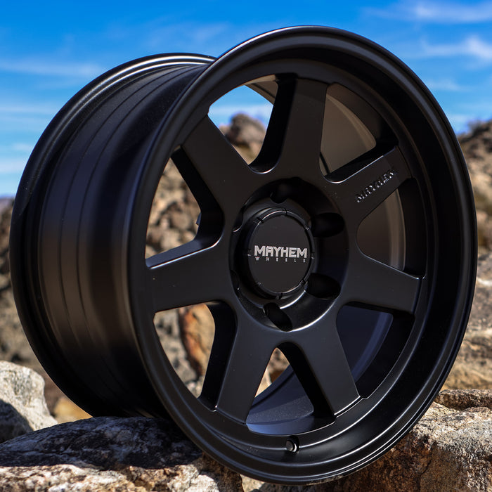 (Set of 4) Mayhem 8307 Convoy 17x9 6x5.5" -6mm Matte Black Wheels Rims 17" Inch