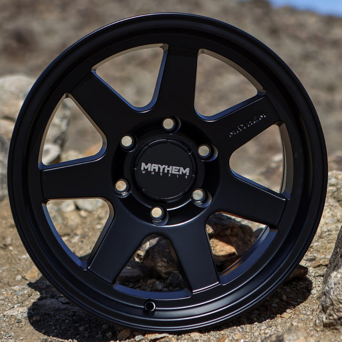 (Set of 4) Mayhem 8307 Convoy 17x9 6x5.5" -6mm Matte Black Wheels Rims 17" Inch