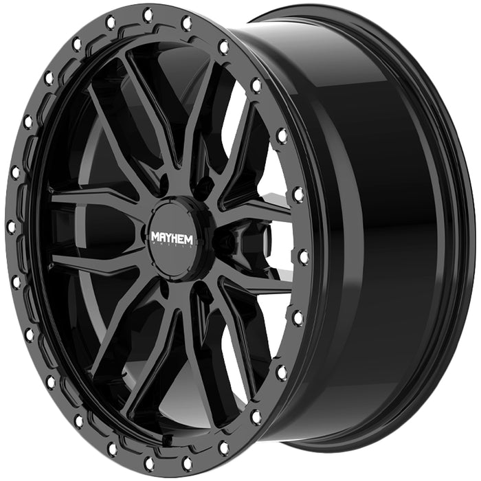 (Set of 4) Mayhem 8310 Vector 17x9 6x5.5" +18mm Gloss Black Wheels Rims 17" Inch