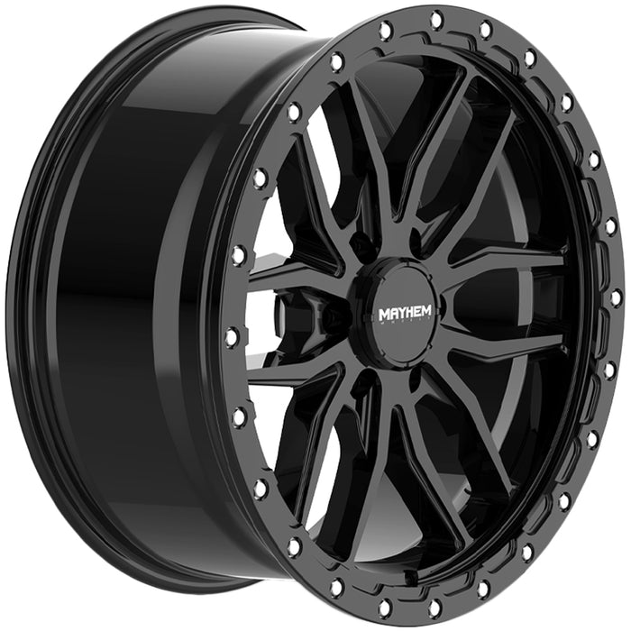 (Set of 4) Mayhem 8310 Vector 17x9 6x5.5" +18mm Gloss Black Wheels Rims 17" Inch