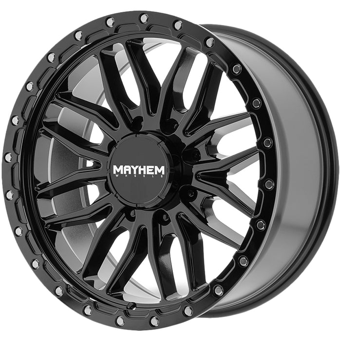 (Set of 4) Mayhem 8310 Vector 17x9 8x6.5" +18mm Gloss Black Wheels Rims 17" Inch