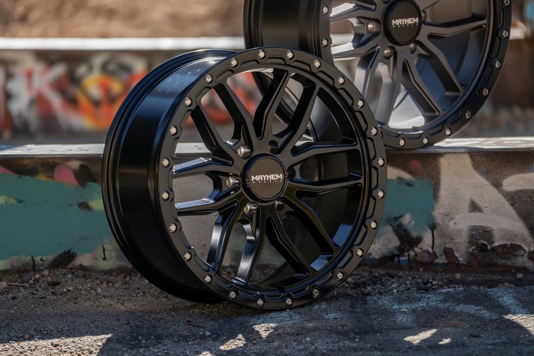 (Set of 4) Mayhem 8310 Vector 17x9 6x5.5" +18mm Gloss Black Wheels Rims 17" Inch
