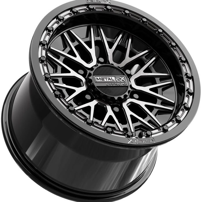 Staggered-Metal FX UTV Alpha 6R BL 15x8,15x10 6x5.5" 25mm Black/Tint Wheels Rims