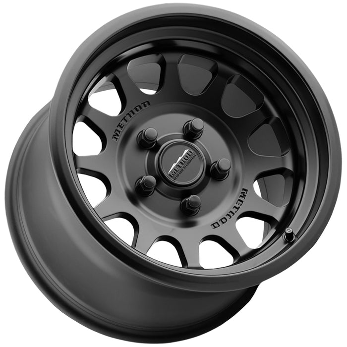 (Set of 4) Staggered-Method UTV MR414 Bead Grip 15" 5x4.5" Black Wheels Rims