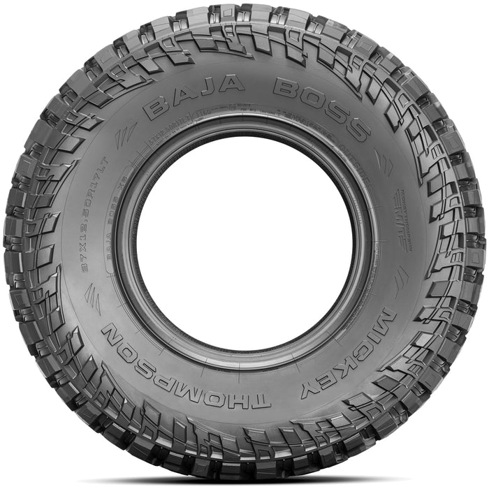 (QTY 4) 37x12.50R17LT Mickey Thompson Baja Boss XS 116Q LRC Black Wall Tires