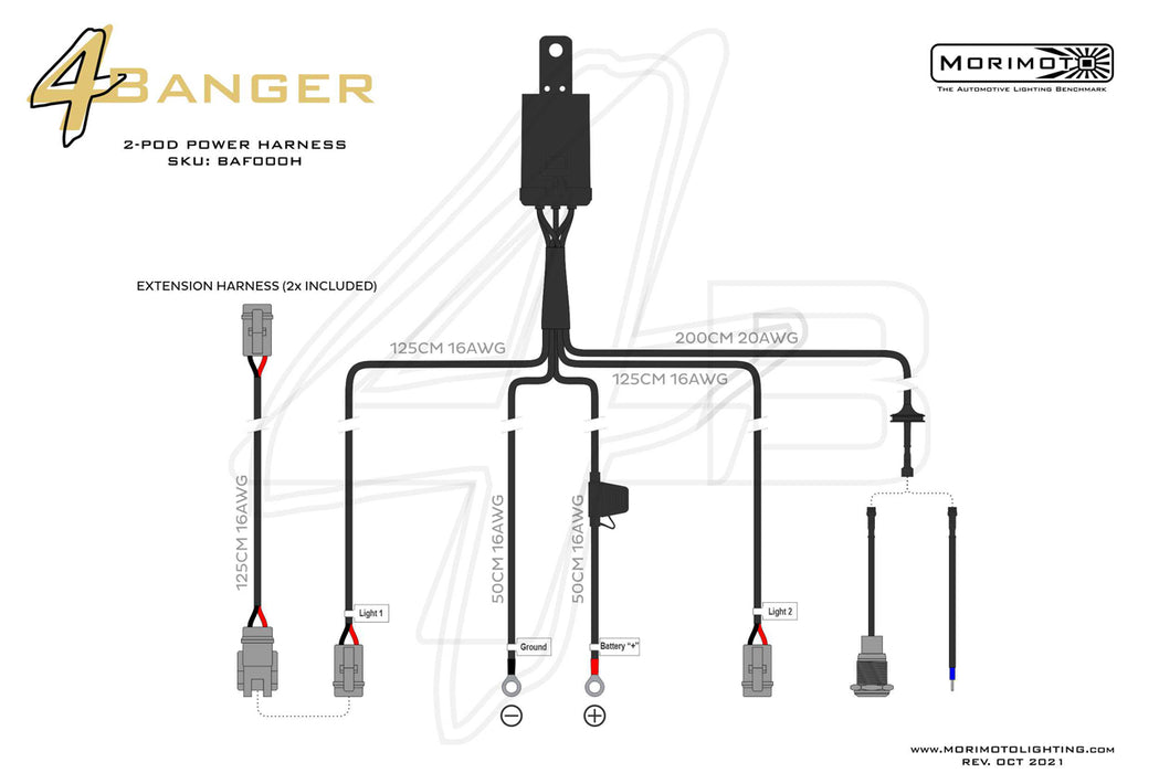 Morimoto Offroad 2x Outputs Power Harness