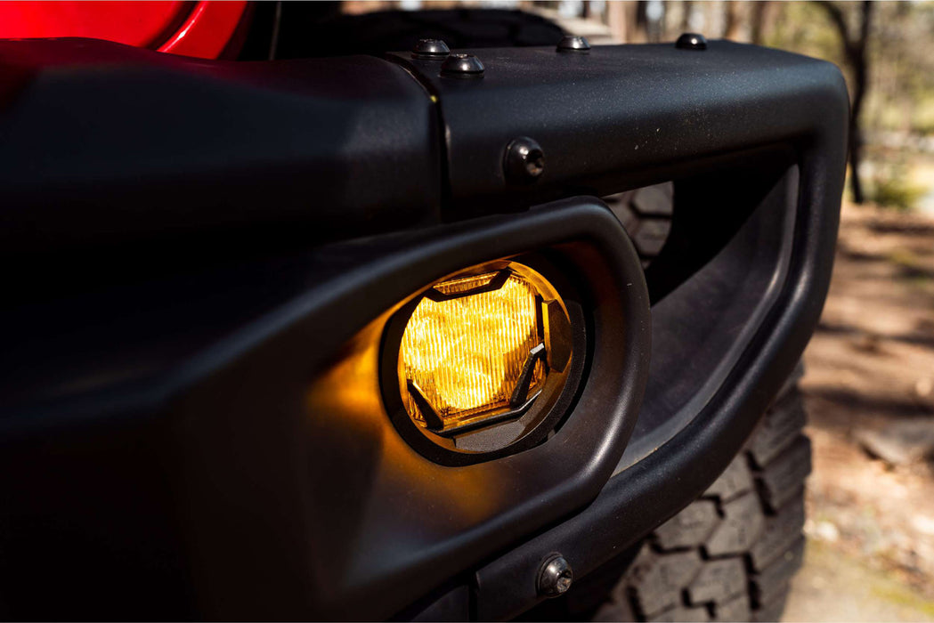 Morimoto Offroad 4Banger Fog Light Yellow Wide For 2018-2024 Jeep JL/JT