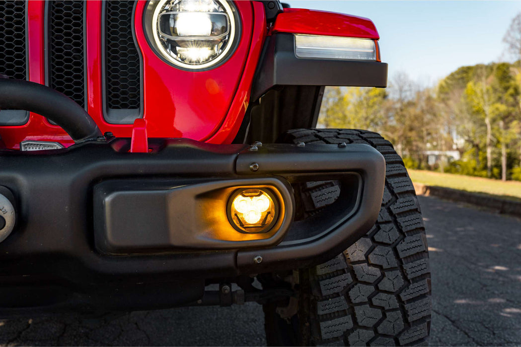 Morimoto Offroad 4Banger Fog Light Yellow Wide For 2018-2024 Jeep JL/JT