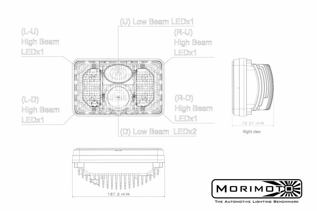 Morimoto Sealed4 4x6 Headlights
