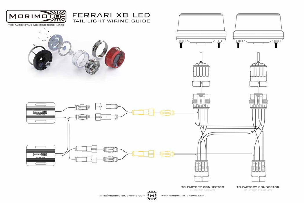 Morimoto XB LED Tail Lights Set For 1995-2004 Ferrari