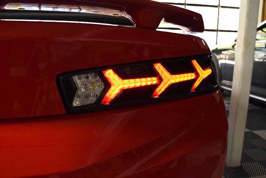 Morimoto XB LED Lambo Tail Lights Smoked Pair For 2016-2018 Chevrolet Camaro