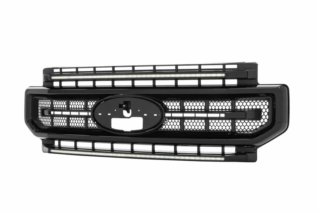 Morimoto XBG LED White DRL Grille Gloss Black For 2020-2022 Ford Super Duty