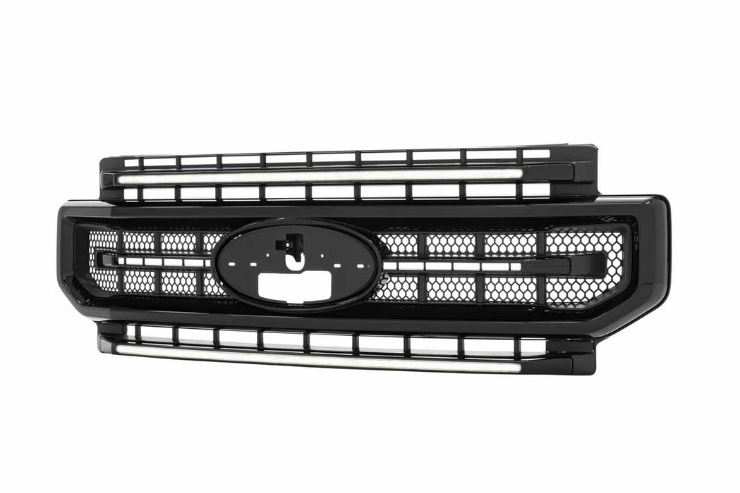 Morimoto XBG LED White DRL Grille Gloss Black For 2020-2022 Ford Super Duty