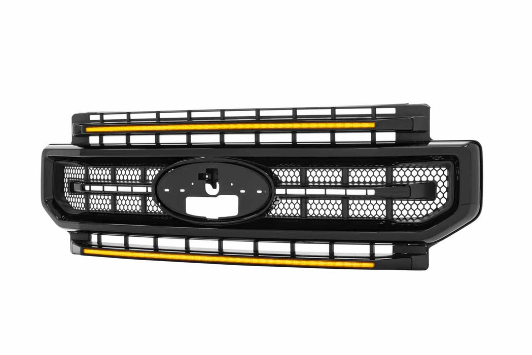 Morimoto XBG LED Amber DRL Grille Gloss Black For 2020-2022 Ford Super Duty