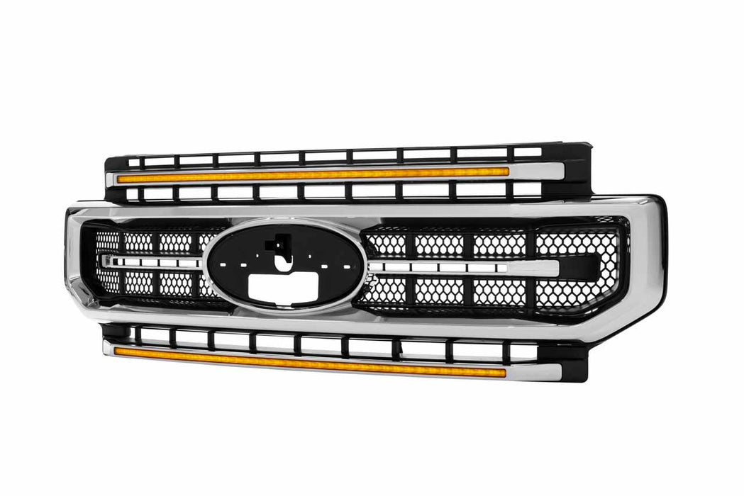 Morimoto XBG LED Amber DRL Grille Chrome For 2020-2022 Ford Super Duty