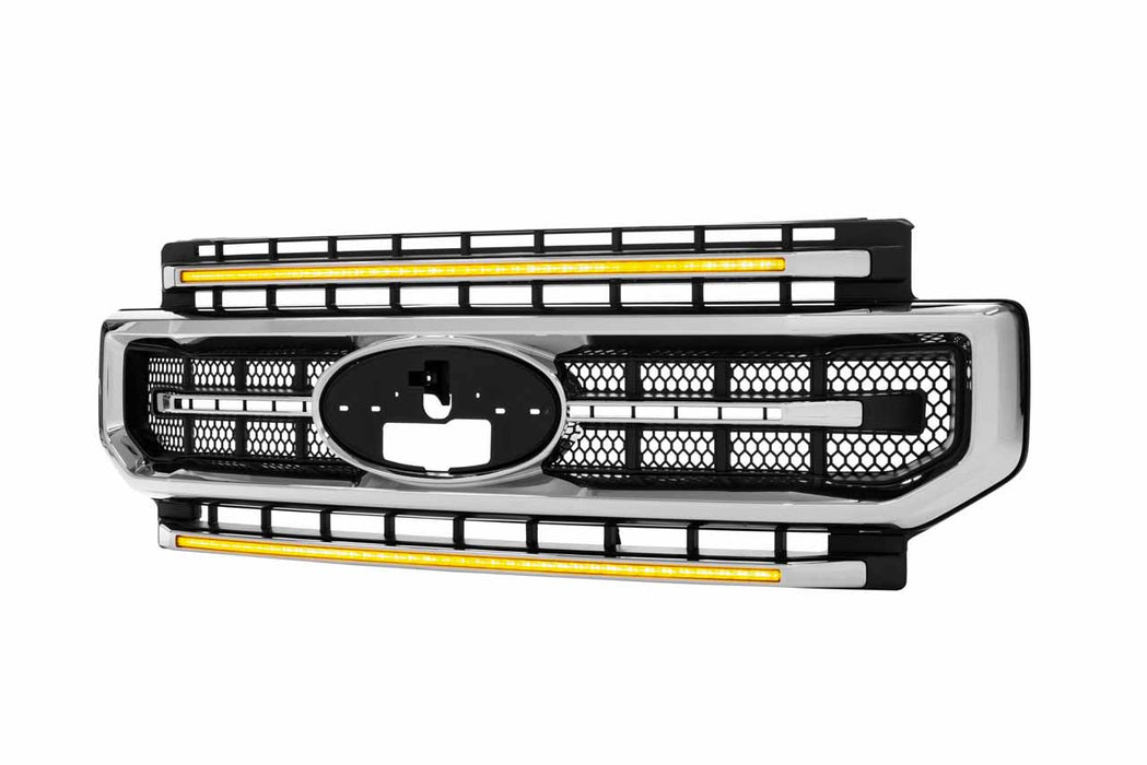 Morimoto XBG LED Amber DRL Grille Chrome For 2020-2022 Ford Super Duty
