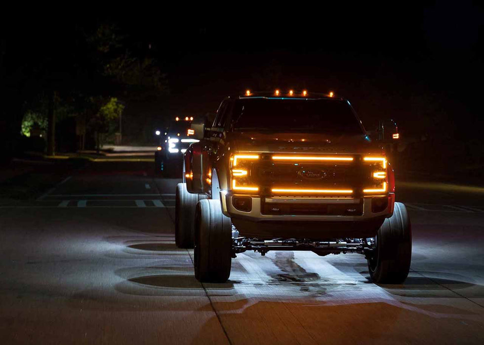 Morimoto XBG LED Amber DRL Grille Chrome For 2020-2022 Ford Super Duty