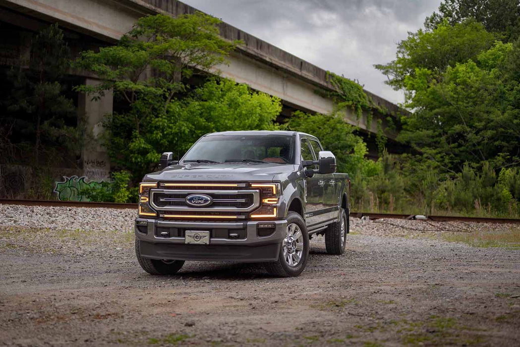 Morimoto XBG LED Amber DRL Grille Chrome For 2020-2022 Ford Super Duty