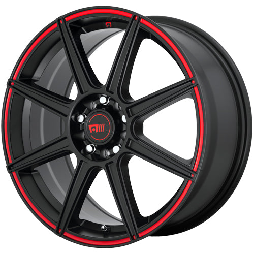 Motegi MR142 CS8 16x7 5x108/5x4.5" +40mm Black/Red Wheel Rim 16" Inch