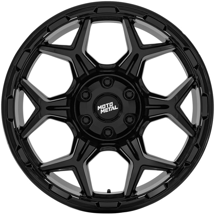 (Set of 4) Moto Metal MO815 Dux 20x9 5x4.5"/5x5" +1mm Gloss Black Wheels Rims