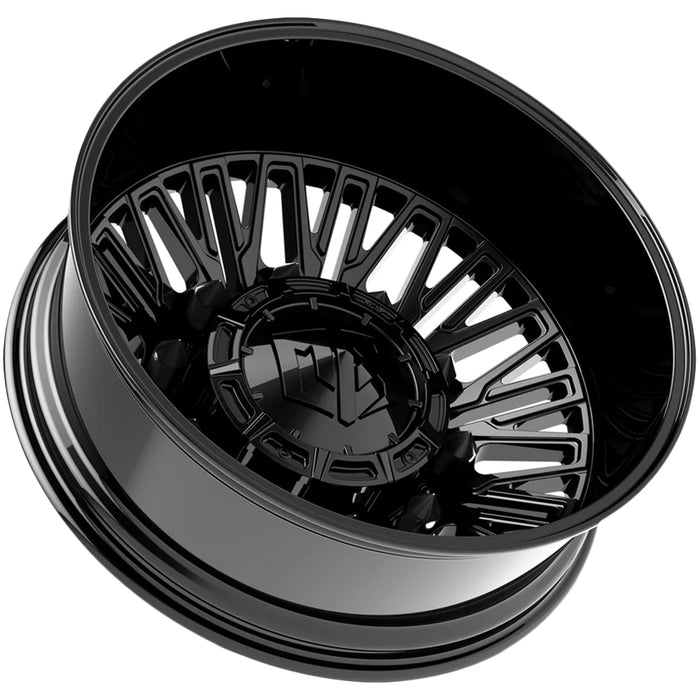 Set of 6-22" Inch MTX X402BM Rageous Dually 8x200 Black/Milled Wheels Rims