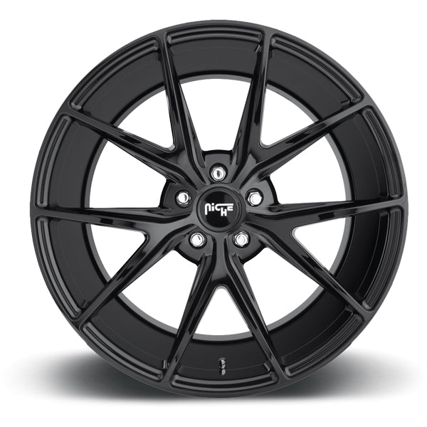 (Set of 4) Staggered-Niche M119 Misano 20" 5x120 +35mm Gloss Black Wheels Rims