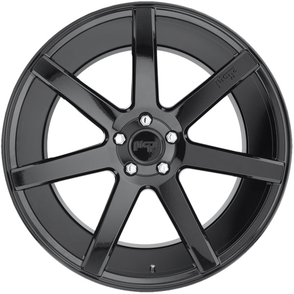 (Set of 4) Staggered Niche M168 Verona 20" 5x120 +35mm Gloss Black Wheels Rims