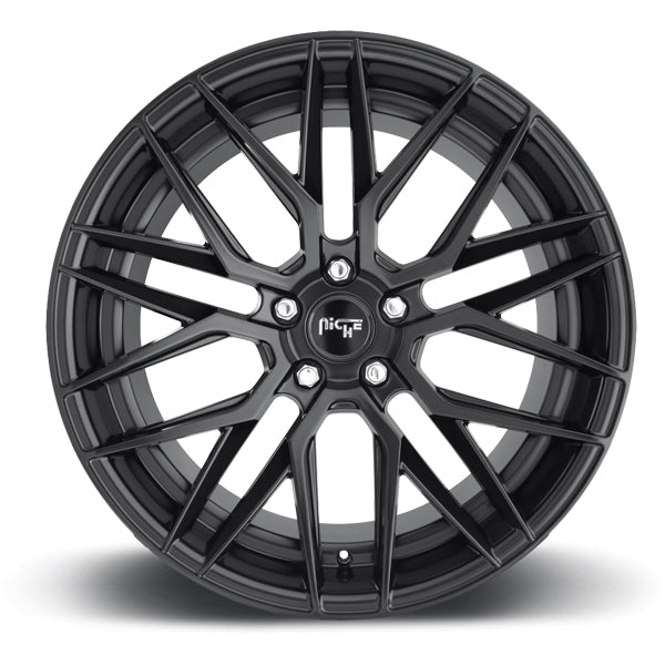 (Set of 4) Staggered Niche M190 Gamma 20x9,20x10.5 5x120 Matte Black Wheels Rims