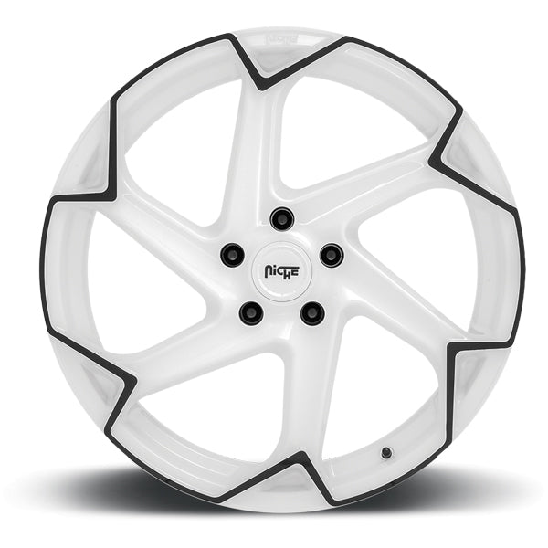 Niche M257 Flash 20x10.5 5x120 +35mm Black/White Wheel Rim 20" Inch