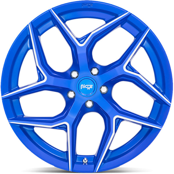 Niche M268 Torsion 20x9 5x112 +27mm Blue/Milled Wheel Rim 20" Inch
