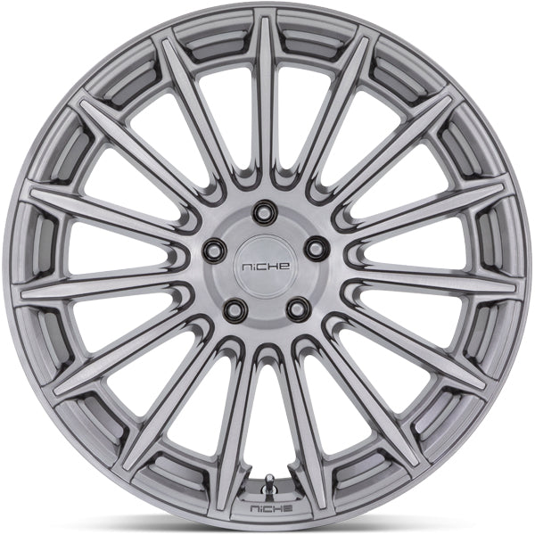 (Set of 4) Staggered-Niche M276 Amalfi 20" 5x112 38mm Platinum Wheels Rims