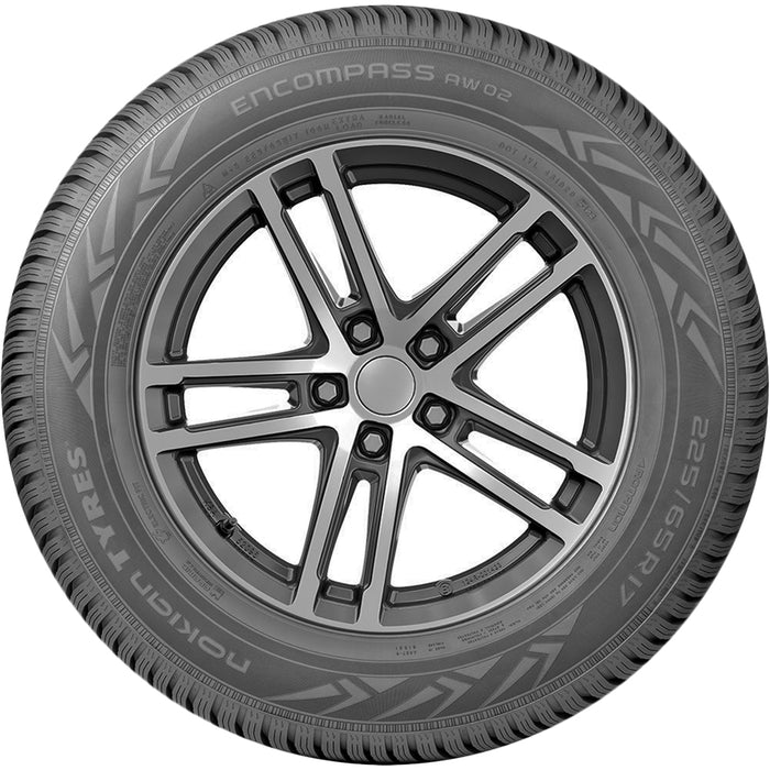 (QTY 4) 195/65R15 Nokian Encompass AW02 91H SL Black Wall Tires