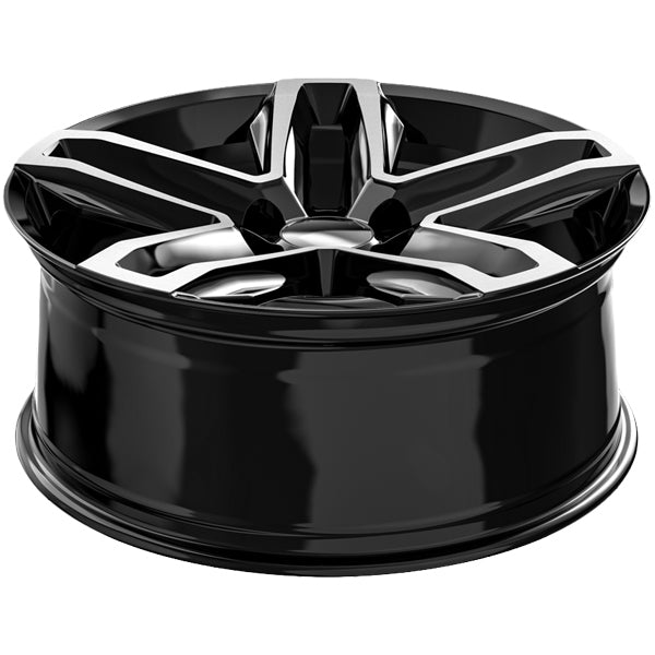 (Set of 4) OE Revolution C-24 22x9 6x5.5" +24mm Black/Machined Wheels Rims