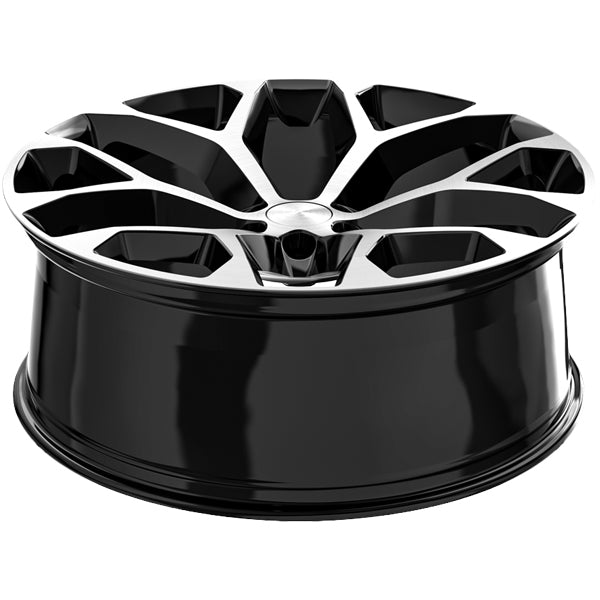 (Set of 4) Replica G-09 Snowflake 24x10 6x5.5" +24mm Black/Machined Wheels Rims