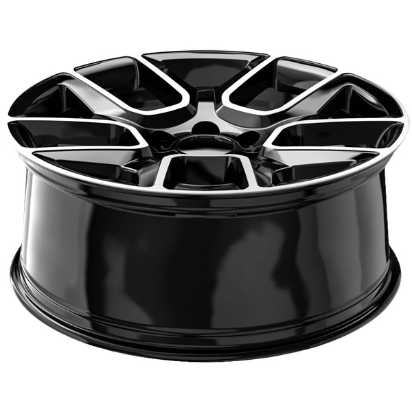 (Set of 4) OE Revolution R-16 22x9 6x5.5" +22mm Black/Machined Wheels Rims