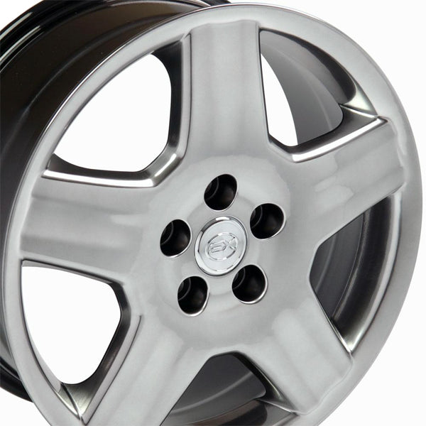 (Set of 4) OE Wheels LX02 18x7.5 5x4.5" +45mm Hyper Black Wheels Rims 18" Inch