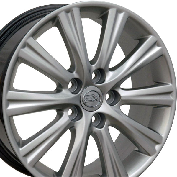 (Set of 4) OE Wheels LX43 17x7 5x4.5" +45mm Hyper Silver Wheels Rims 17" Inch