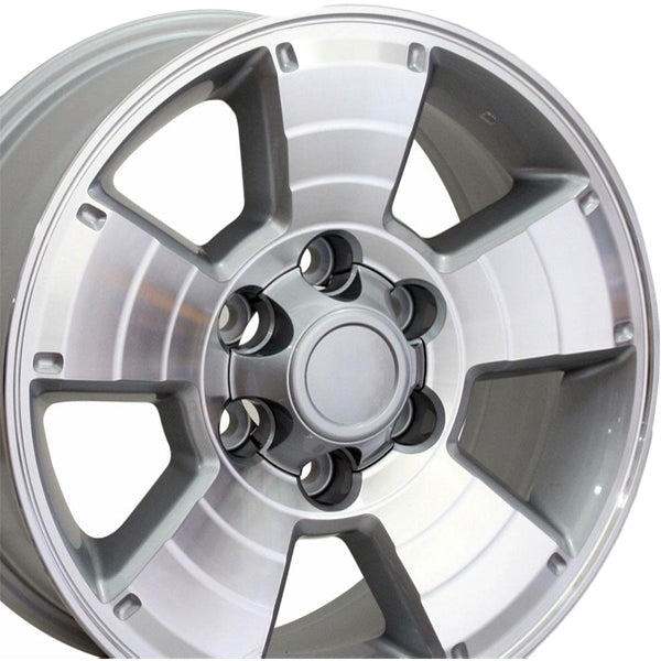 (Set of 4) OE Wheels TY09 17x7.5 6x5.5" +30mm Silver Wheels Rims 17" Inch
