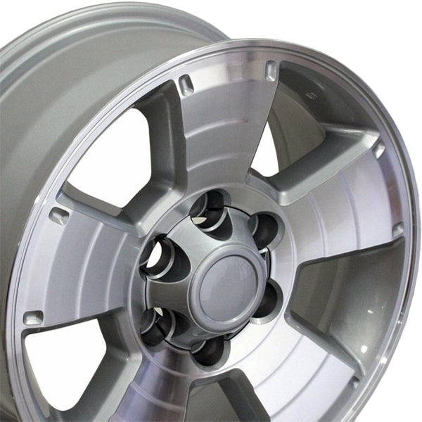 (Set of 4) OE Wheels TY09 17x7.5 6x5.5" +30mm Silver Wheels Rims 17" Inch