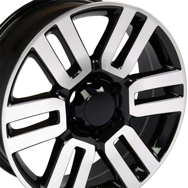 OE Wheels TY10 20x7 6x5.5" +15mm Black/Machined Wheel Rim 20" Inch