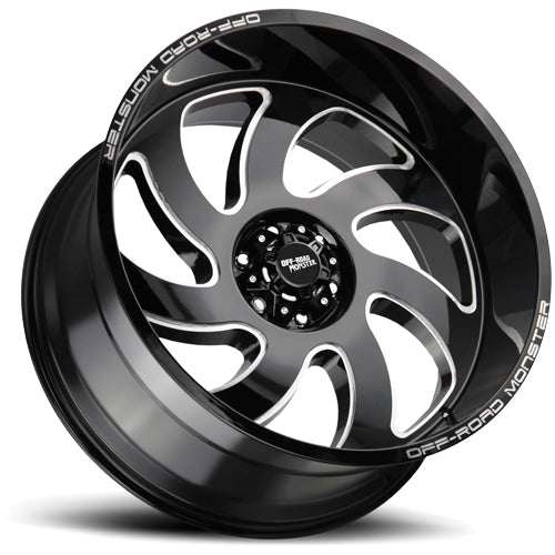 Off-Road Monster M07 20x10 6x5.5" -19mm Black/Milled Wheel Rim 20" Inch