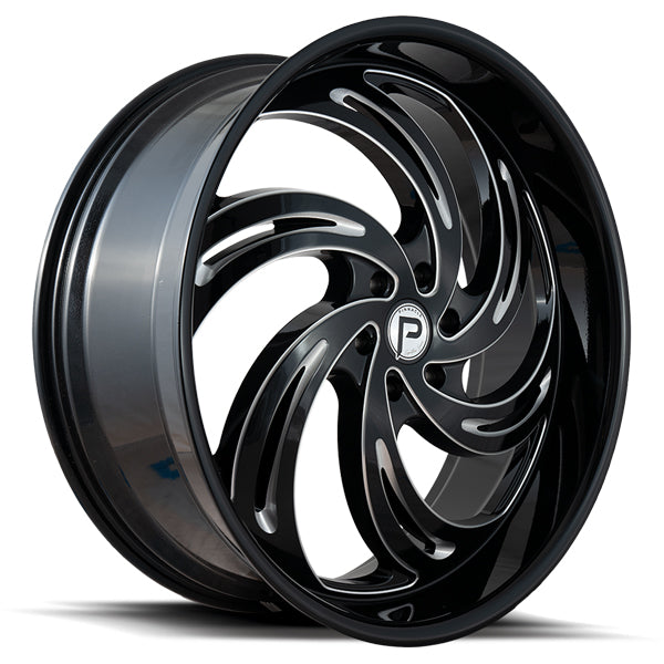 Pinnacle P300 Phoenix 26x10 6x135 +24mm Black/Milled Wheel Rim 26" Inch
