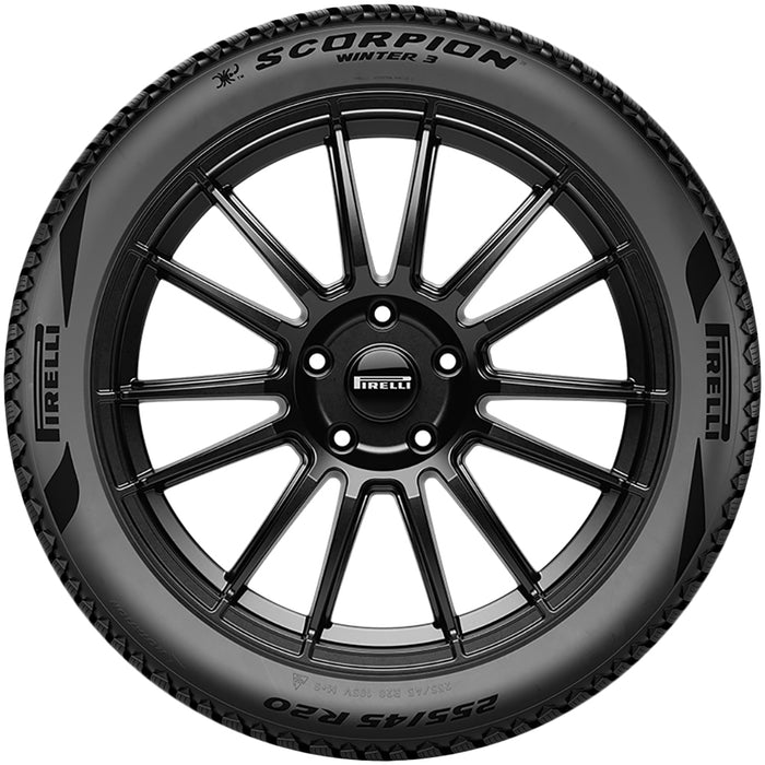 (QTY 2) 285/45R20 Pirelli Scorpion Winter 3 112V XL Black Wall Tires
