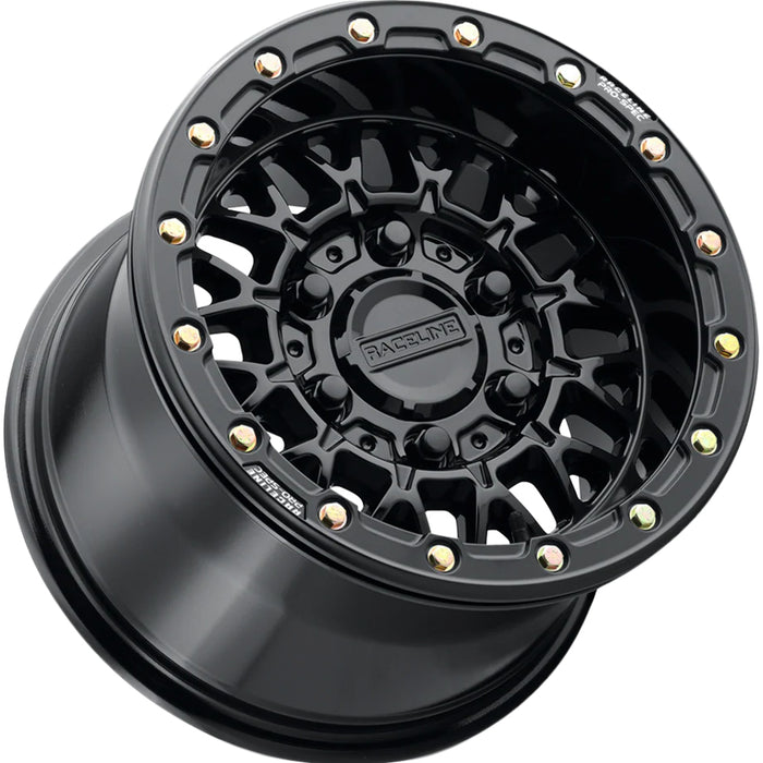 Staggered-Raceline A15GB Omega BL 15x7,15x10 6x5.5" 38mm Gloss Black Wheels Rims