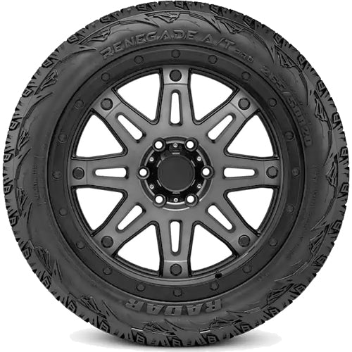 (QTY 4) 35x12.50R20LT Radar Renegade A/T Pro 121R LRE Black Wall Tires