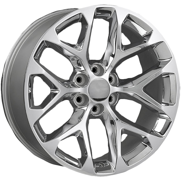 (Set of 4) Replica PR177 Snowflake 20x9 6x5.5" +24mm Chrome Wheels Rims