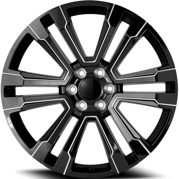 Eclipse Replicas 328 Denali 22x9 6x5.5" +24mm Black/Milled Wheel Rim 22" Inch